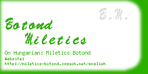 botond miletics business card